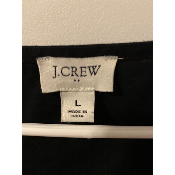 J.Crew Women's Ruffled V-Neck Sleeveless Top Size L Black Made In India - Picture 2 of 3